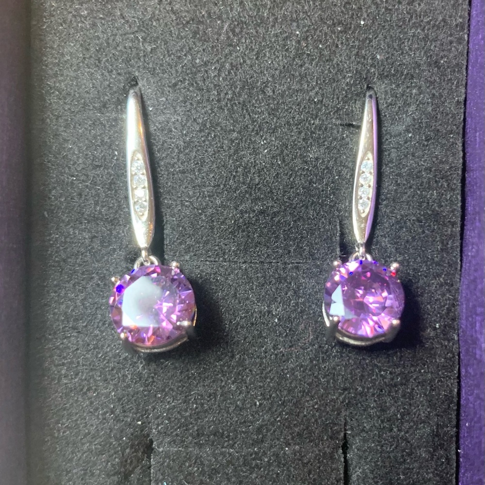 Elegant Purple Drop Earrings